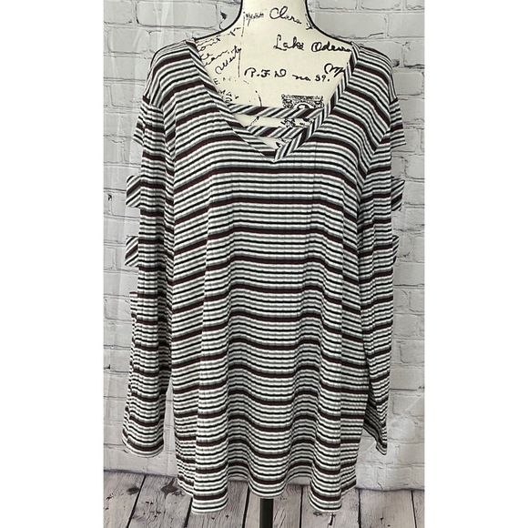 Como Vintage Woman Striped Knit Top (Size 3X) - Picture 1 of 10